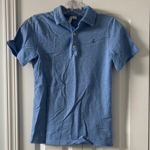 Janie and Jack Light Blue Boys' Polo with Anchor Embroidery